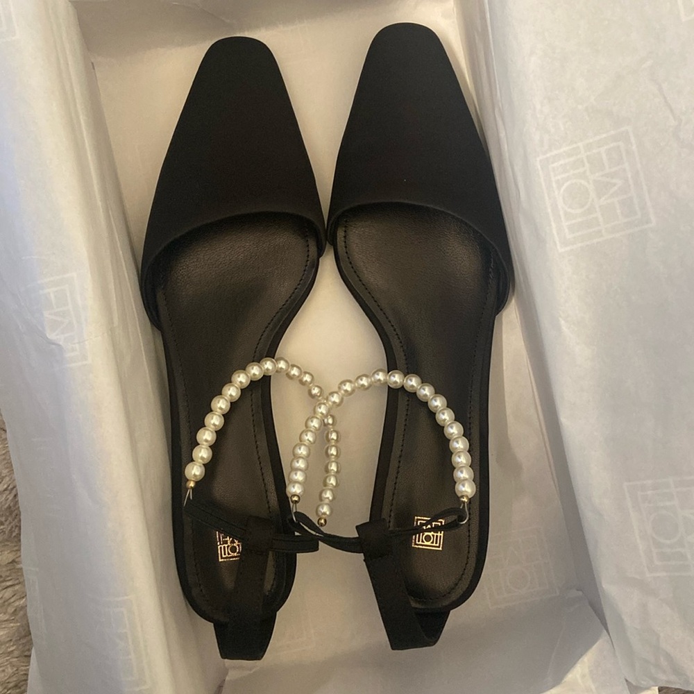 Toteme Faux-embellished Satin Pumps